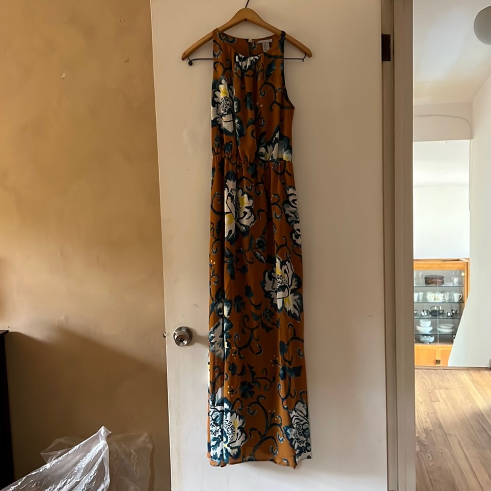H&M Mustard Floral Maxi dress